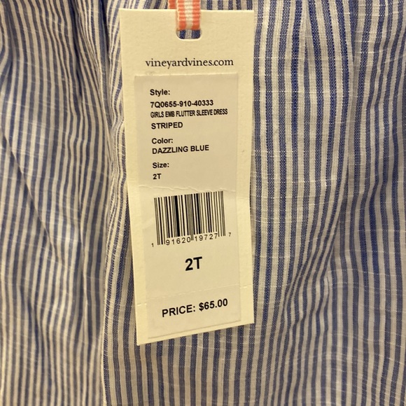 Vineyard Vines Flutter Sleeve Summer Dress with embroidery - Picture 3 of 4